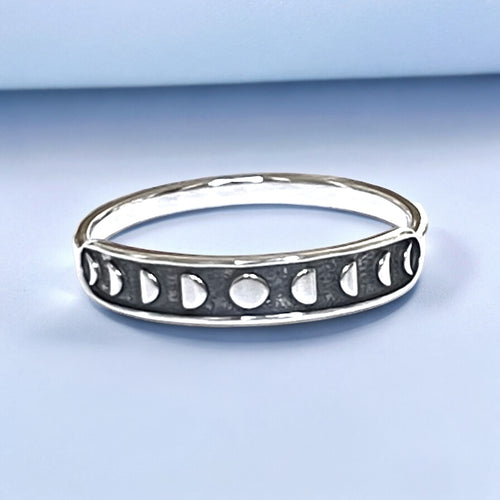 Mondphasen Ring aus 925 Sterling Silber – In mehreren Größen erhältlich, Allergikerfreundlich - RG925-54